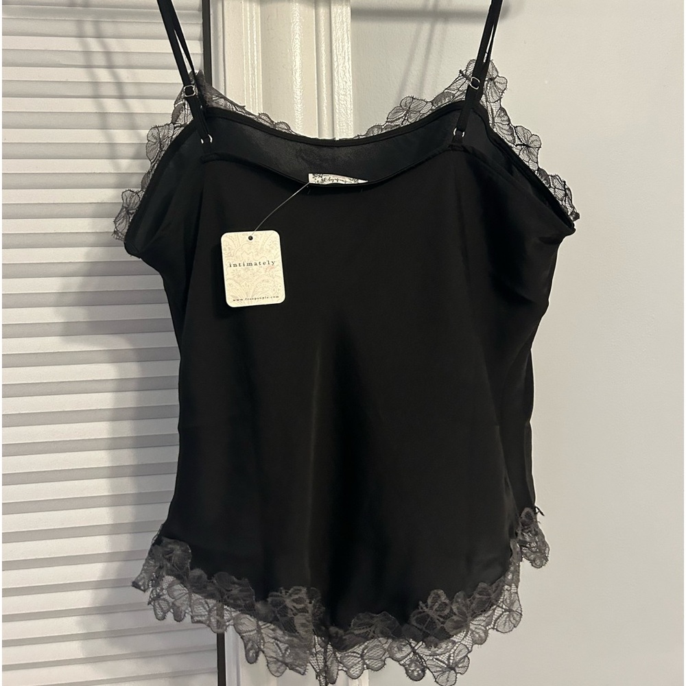 free people black lace tank top